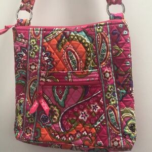 VERA BRADLEY Pink Green Paisley Print Adjustable Double Strap Purse Bag
